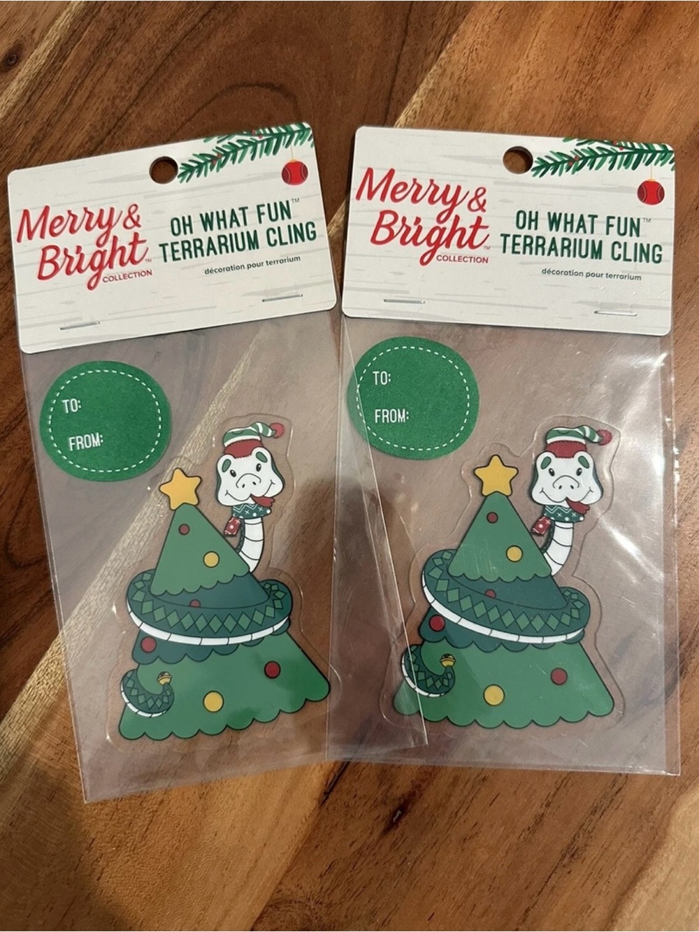 Petsmart Set Of 2 Christmas Oh What Fun Snake Terrarium Clings